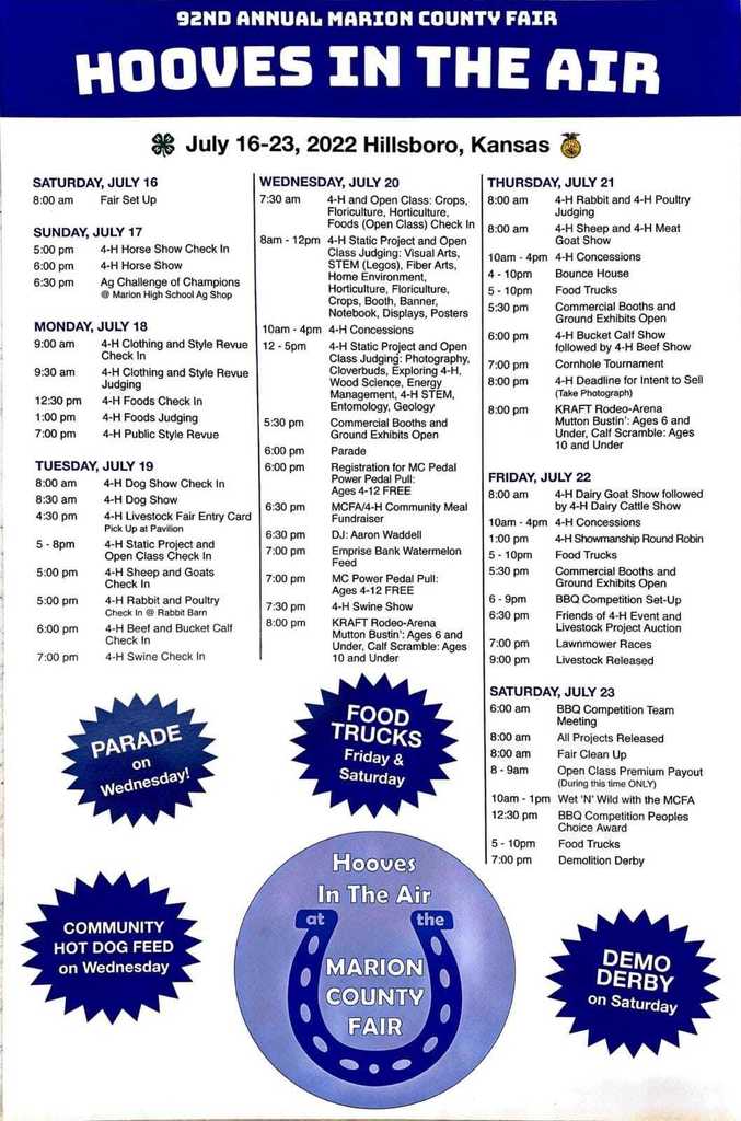Marion County Fair Schedule